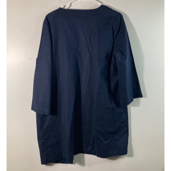 Womens Preston & York Linen Cotton Open Cardigan Jacket Navy 12 - Picture 2 of 7